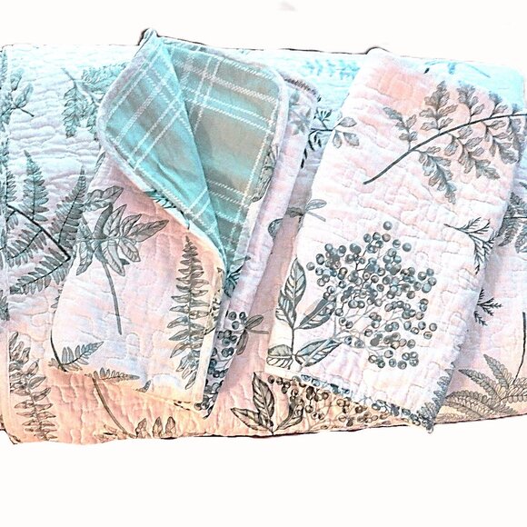 Donna Sharp Botanical Cotton Queen 3-PC Quilt Bedding Set ~ Country Cottage NOB - Picture 1 of 11